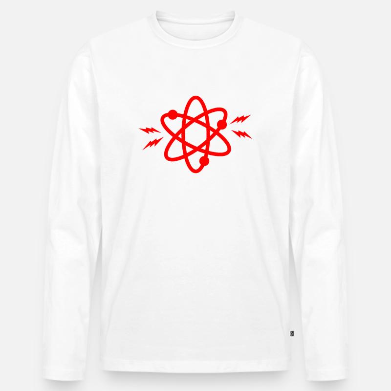 Weil Science Atom Red - Männer Premium Bio Langarmshirt - Weiß