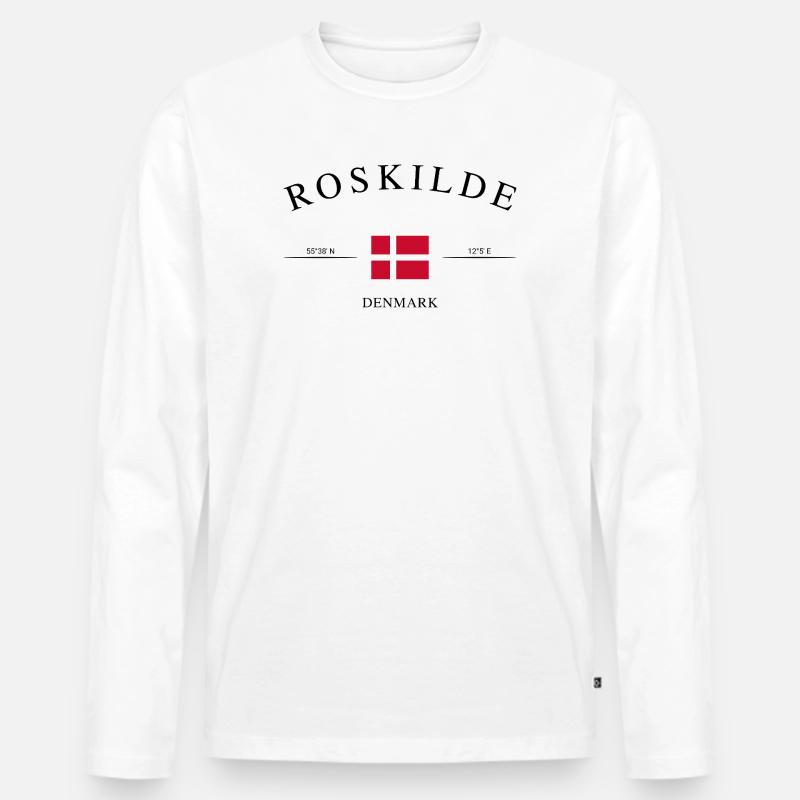 Roskilde Dänemark – Urlaub Souvenir & Geschenk - Männer Premium Bio Langarmshirt - Weiß