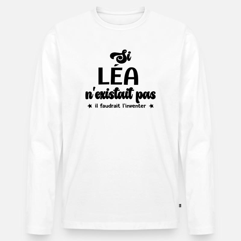 Lea personalisiertes Geschenk lea - Männer Premium Bio Langarmshirt - Weiß