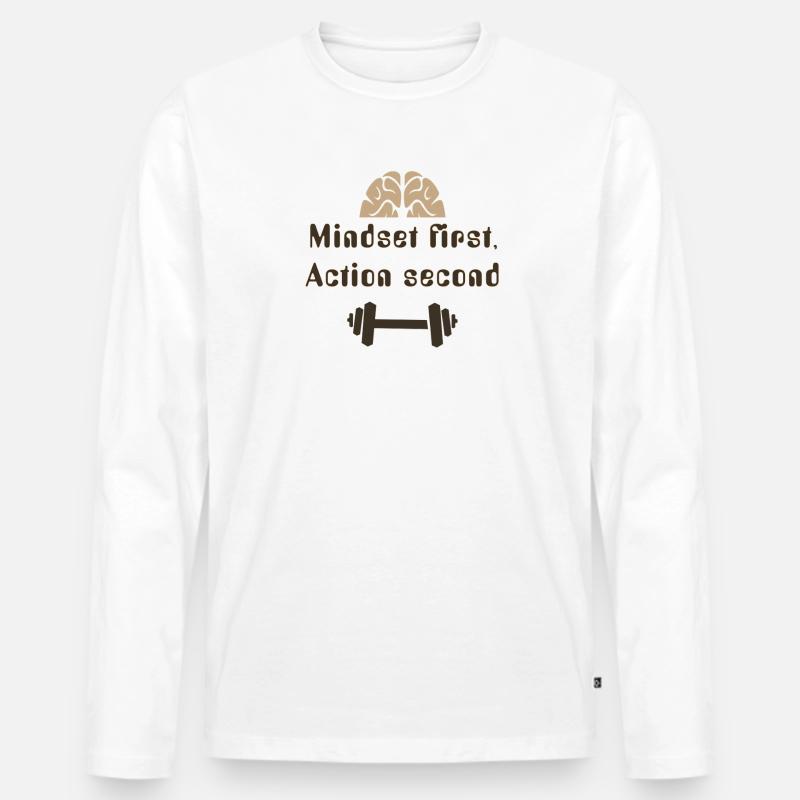 MIndsetFirstActionSecond_20250924 - Männer Premium Bio Langarmshirt - Weiß