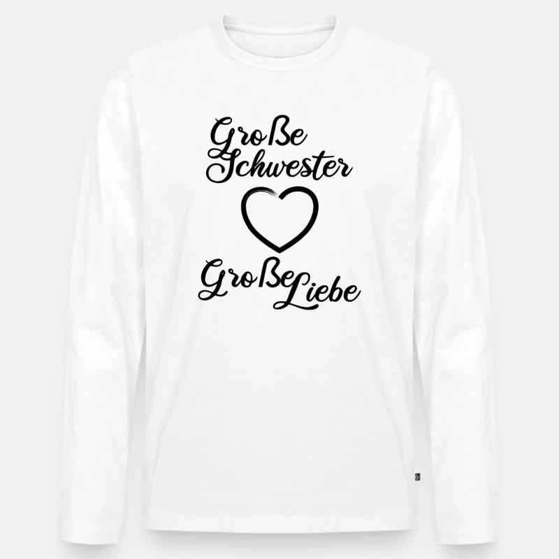 Große Schwester Große Liebe - Männer Premium Bio Langarmshirt - Weiß