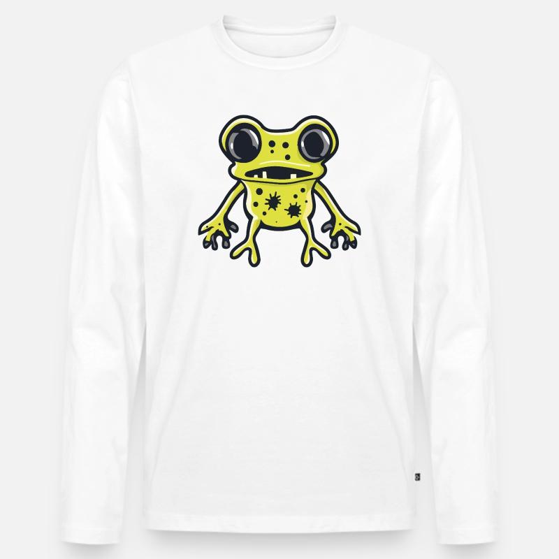 Frosch Halloween Comic Lustig - Männer Premium Bio Langarmshirt - Weiß