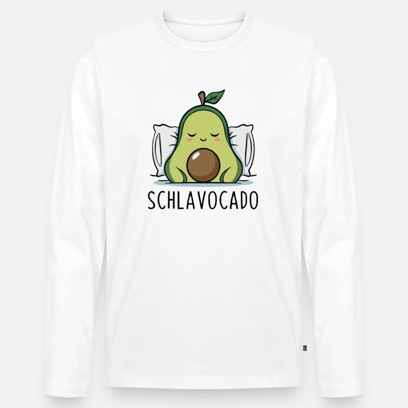 Schlavocado Funny Avocado Pun - Männer Premium Bio Langarmshirt - Weiß