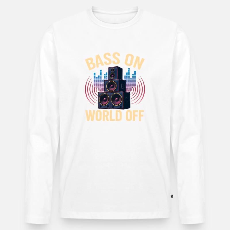 Techno Rave - Männer Premium Bio Langarmshirt - Weiß