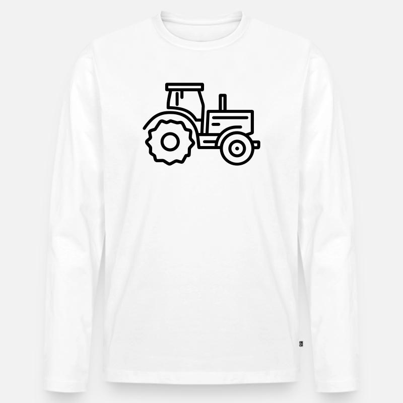 Traktor - Männer Premium Bio Langarmshirt - Weiß