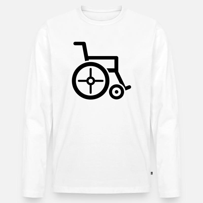 Rollstuhl - Männer Premium Bio Langarmshirt - Weiß