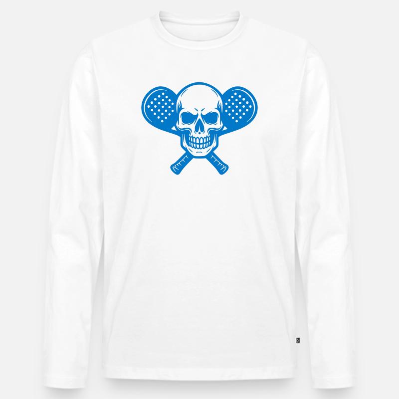 Kopfskelett Lacrosse Herzlogo - Männer Premium Bio Langarmshirt - Weiß