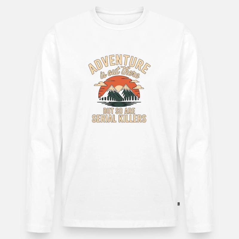 Adventure Is Out There Serial Killers - Männer Premium Bio Langarmshirt - Weiß