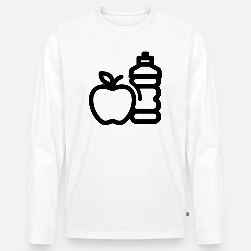 Gesunder Lebensstil - Männer Premium Bio Langarmshirt - Weiß