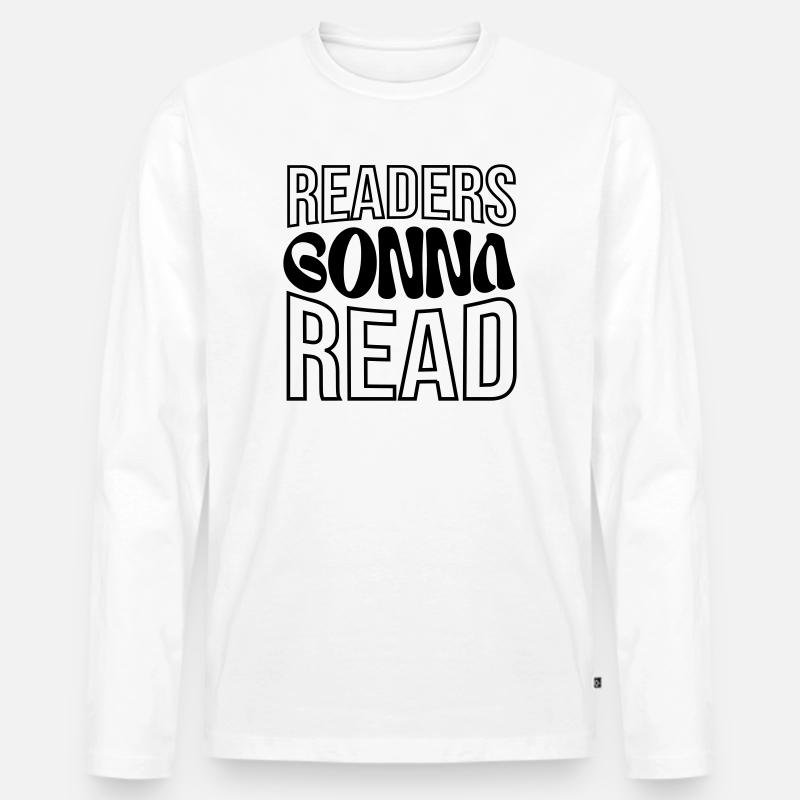 Leser, die lesen werden - Männer Premium Bio Langarmshirt - Weiß