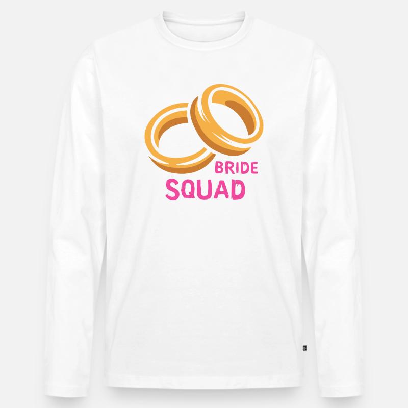 Bride Squad Ringe Junggesellinnenabschied - Männer Premium Bio Langarmshirt - Weiß