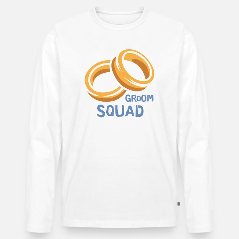 Groom Squad Ringe Junggesellenabschied - Männer Premium Bio Langarmshirt - Weiß