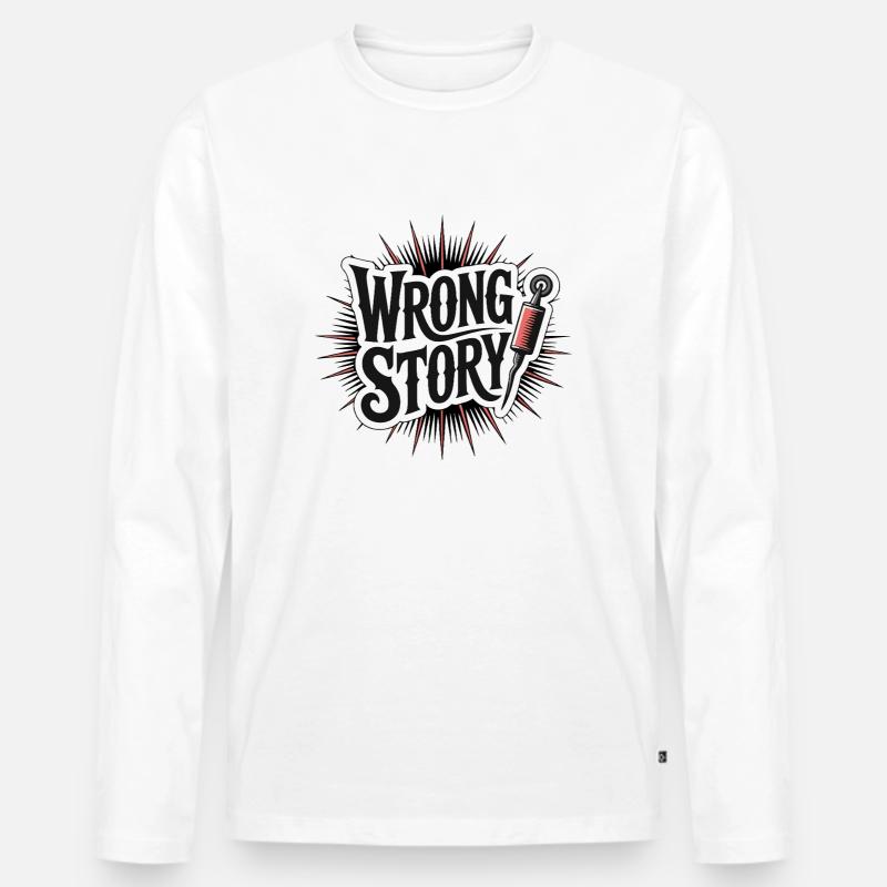 Falsche Geschichte Spritze Grafik - Männer Premium Bio Langarmshirt - Weiß