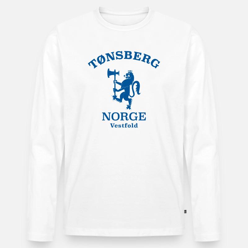 Tonsberg Norge Norwegen - Männer Premium Bio Langarmshirt - Weiß