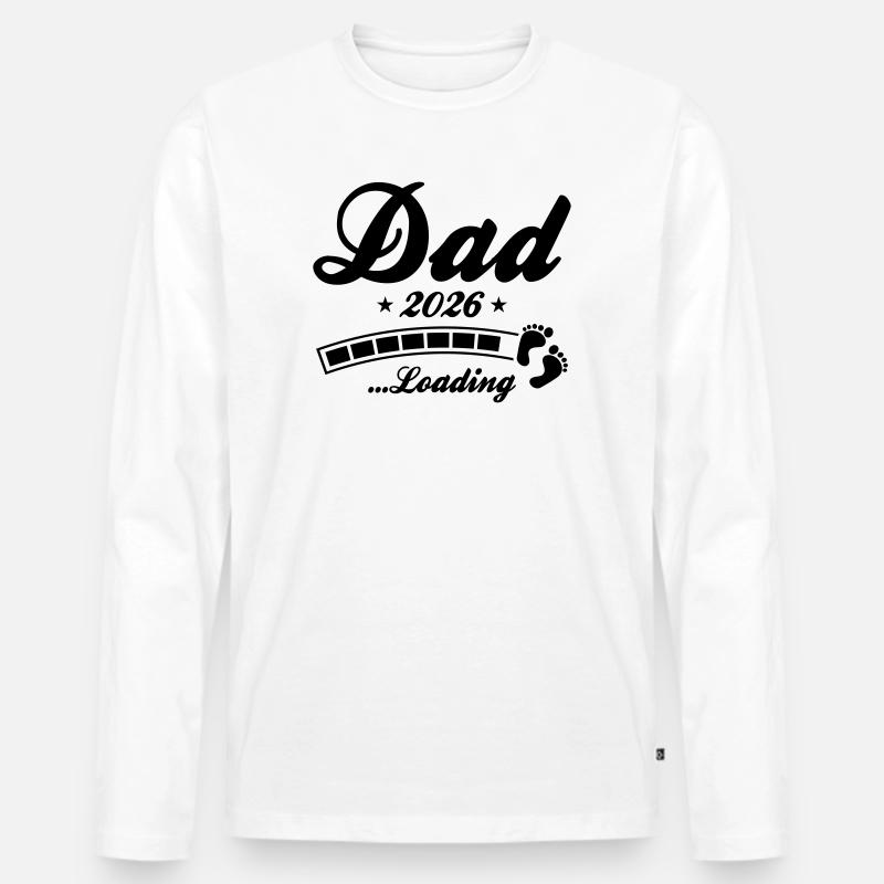 Dad 2026 Loading Papa - Männer Premium Bio Langarmshirt - Weiß