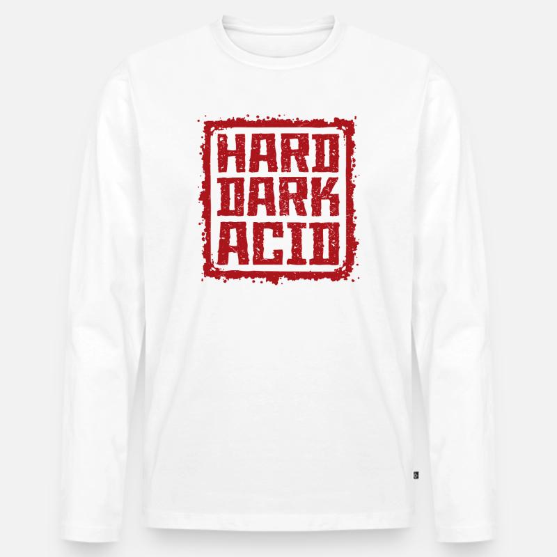 Harte dunkle Säure - Männer Premium Bio Langarmshirt - Weiß