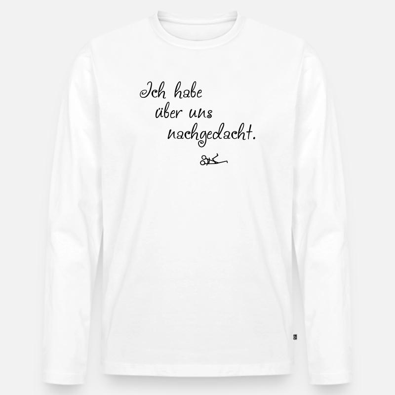 Ueber uns nachgedacht - Männer Premium Bio Langarmshirt - Weiß