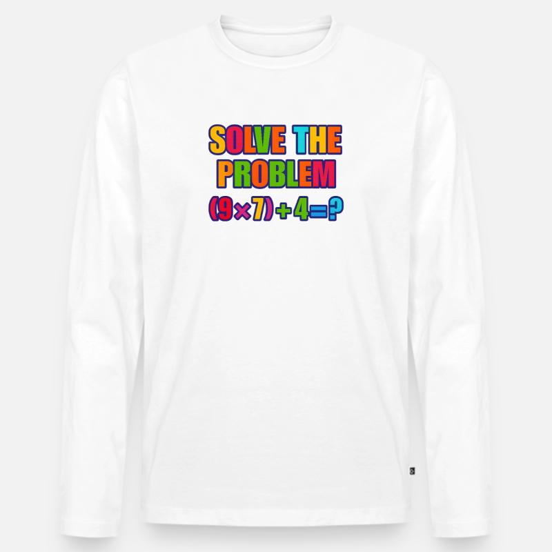 67 Meme, Solve the Problem Math Puzzle  - Men's Premium Organic Long Sleeve Shirt - white
