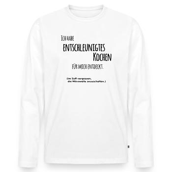 Decelerated cooking - Men's Premium Organic Long Sleeve Shirt - white - Front - Nico (187cm)