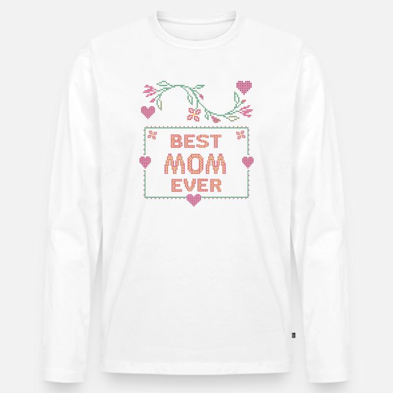 beste Mama - Männer Premium Bio Langarmshirt - Weiß