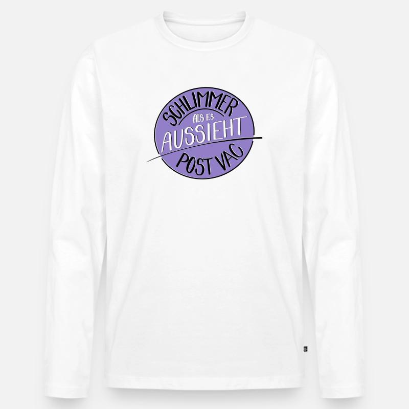 Schlimmer als es aussieht, Post Vac - Männer Premium Bio Langarmshirt - Weiß