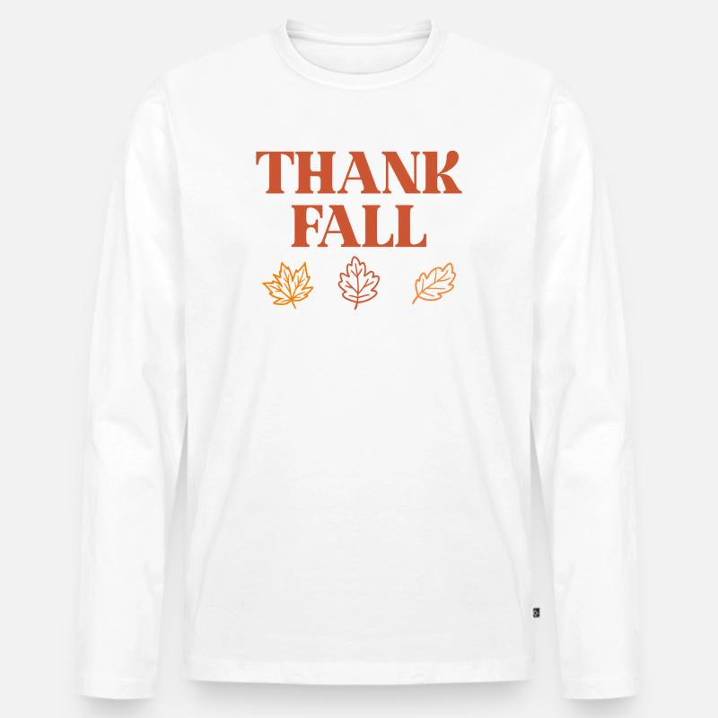 Dank Herbst - Männer Premium Bio Langarmshirt - Weiß