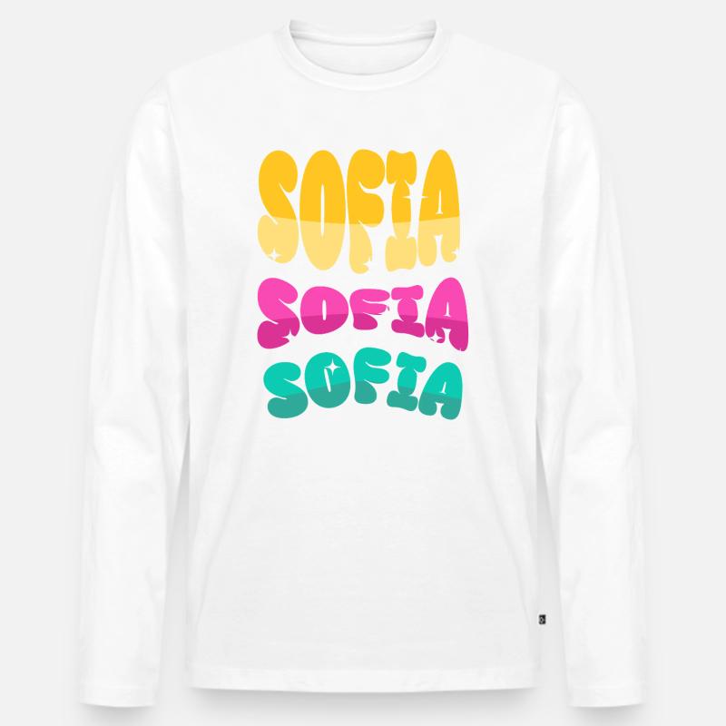 Sofia  - Männer Premium Bio Langarmshirt - Weiß