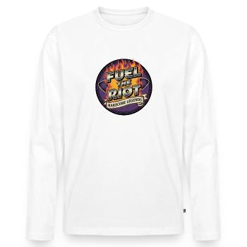 Alimentez les légendes du Riot Hardcore - T-shirt manches longues Premium bio Homme - blanc - Devant - Nico (187cm)