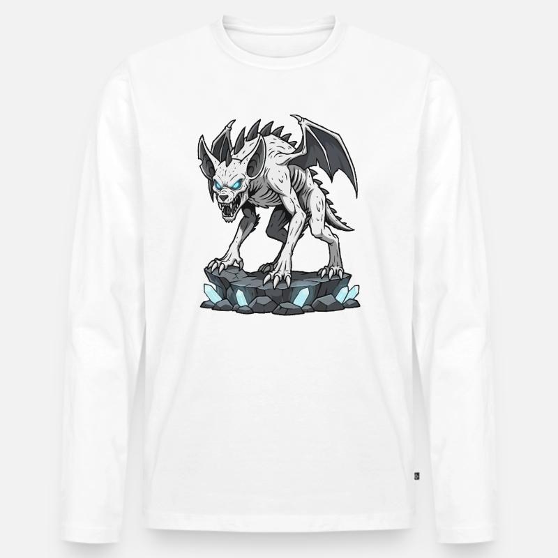 Chupacabra Dämonenwolf - Männer Premium Bio Langarmshirt - Weiß