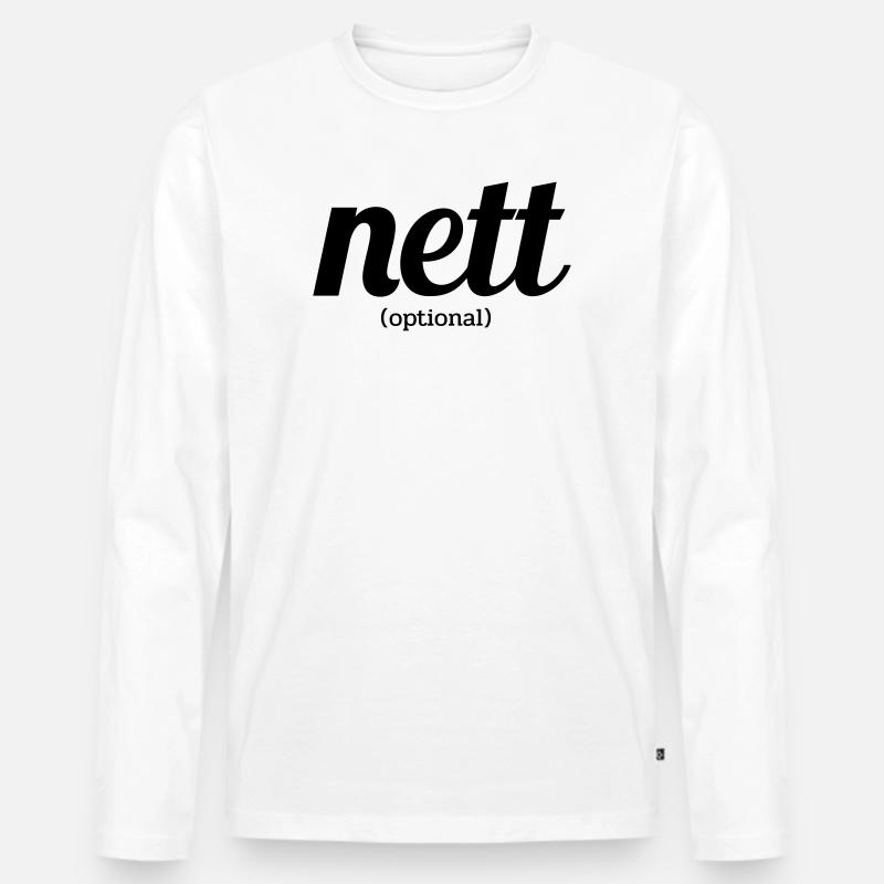 Nett Optional - Männer Premium Bio Langarmshirt - Weiß