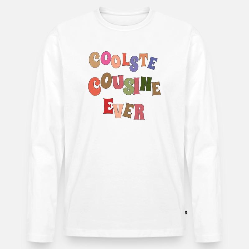 Coolste Cousin Ever  - Männer Premium Bio Langarmshirt - Weiß