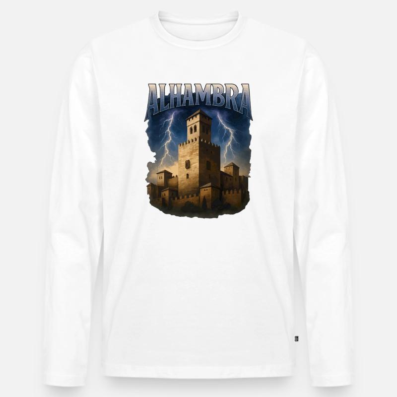 Alhambra - Männer Premium Bio Langarmshirt - Weiß