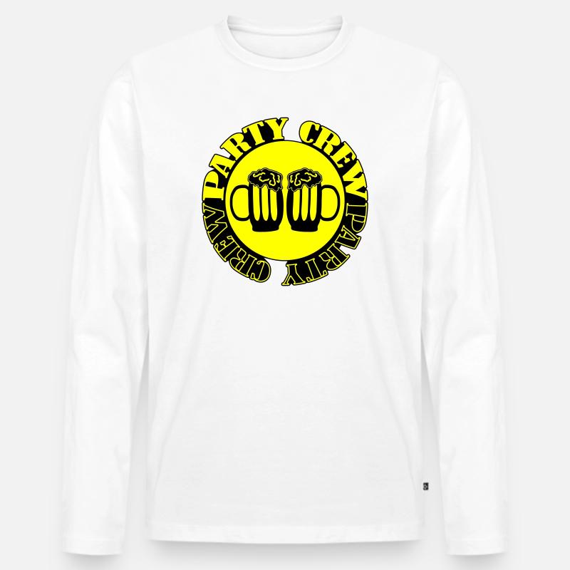 Party Crew Bier - Männer Premium Bio Langarmshirt - Weiß