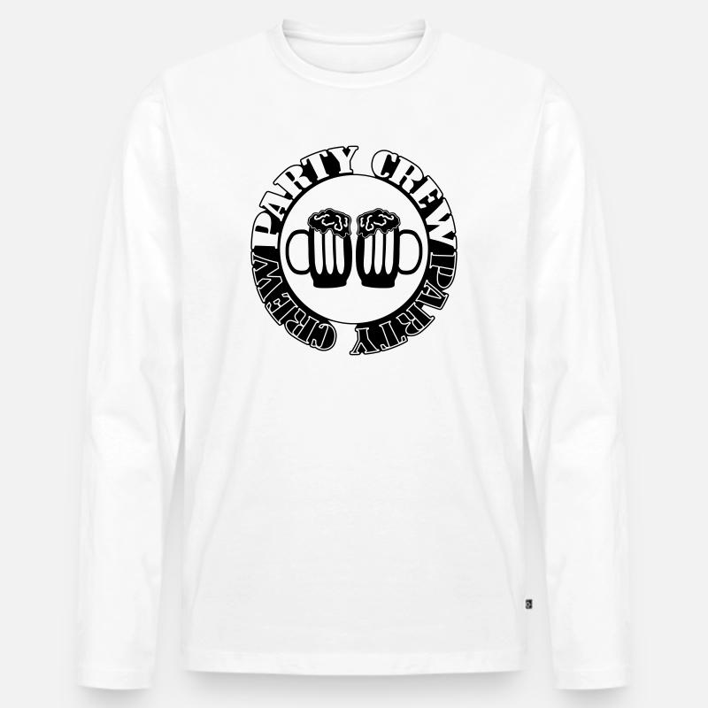 Party Crew Bier - Männer Premium Bio Langarmshirt - Weiß