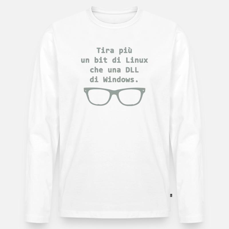 Linux (Englisch) - Männer Premium Bio Langarmshirt - Weiß