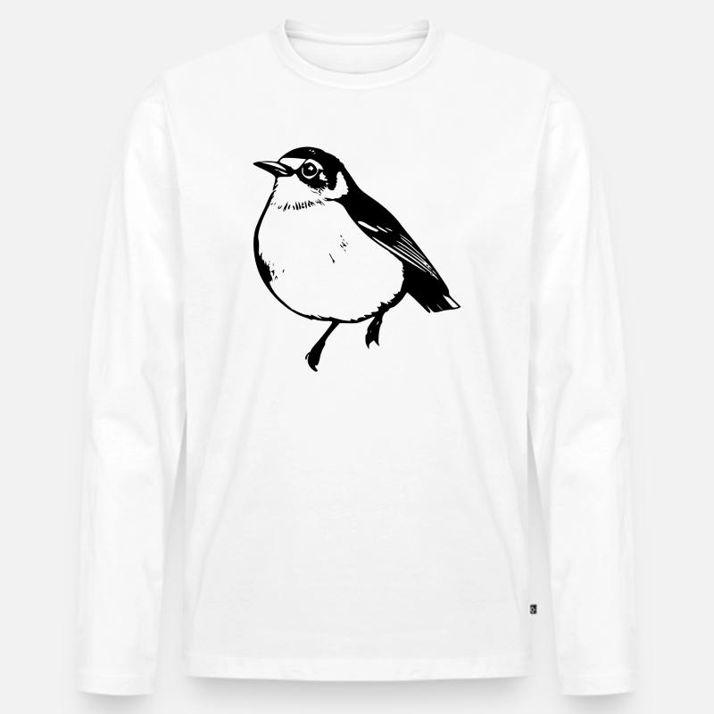Vogel schwarz schwarzer Vogel - Männer Premium Bio Langarmshirt - Weiß