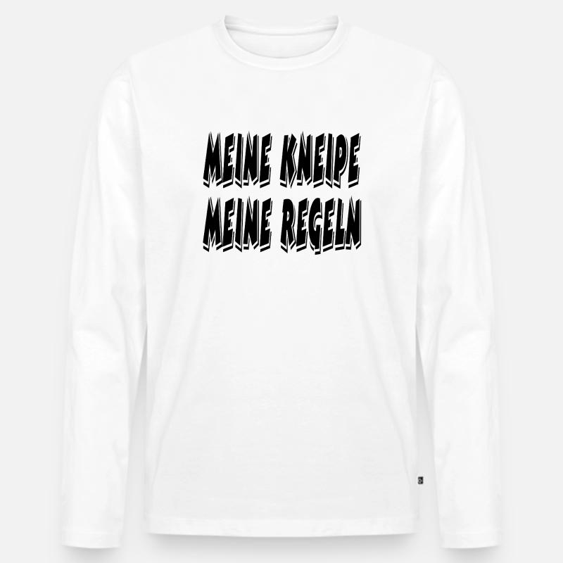 Kneipe - Männer Premium Bio Langarmshirt - Weiß