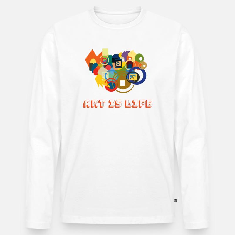 Kunst ist Leben – Farbrausch - Männer Premium Bio Langarmshirt - Weiß