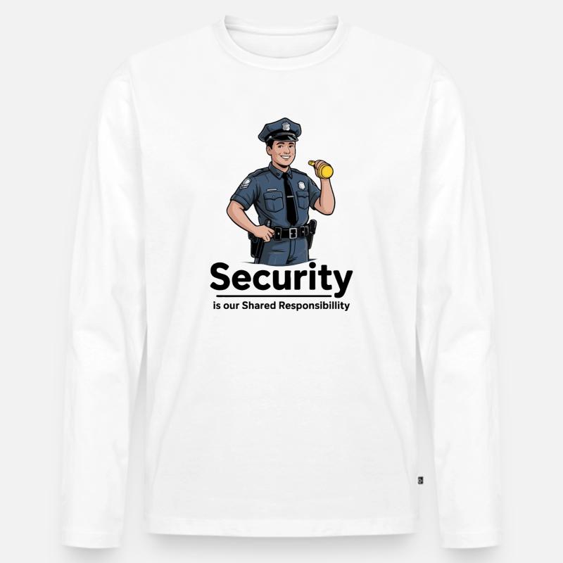 Sicherheitsbeauftragter im Rampenlicht Grafik - Männer Premium Bio Langarmshirt - Weiß
