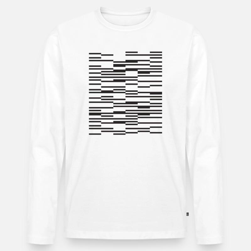 Liniendesign Minimalistischer Barcode - Männer Premium Bio Langarmshirt - Weiß