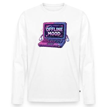 Y2K Retro – Offline Mood - Men's Premium Organic Long Sleeve Shirt - white - Front - Nico (187cm)