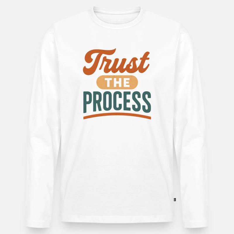 Trust the Process Retro Print - Männer Premium Bio Langarmshirt - Weiß