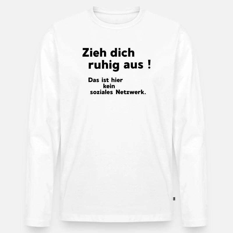 Ausziehen - Männer Premium Bio Langarmshirt - Weiß