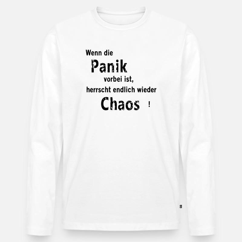 Panik und Chaos - Männer Premium Bio Langarmshirt - Weiß