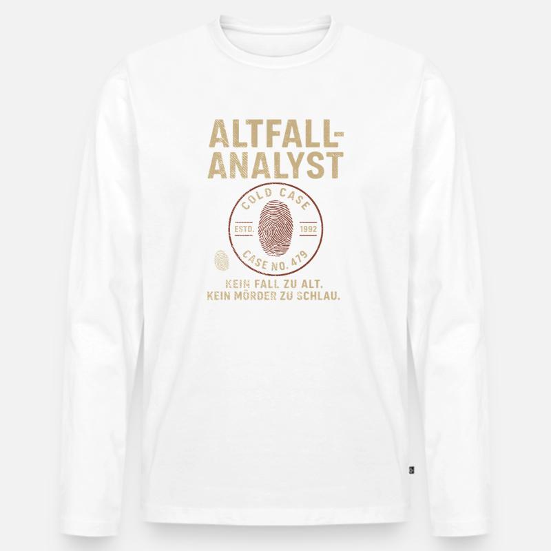 Altfall-Analyst – Cold Case Shirt - Männer Premium Bio Langarmshirt - Weiß