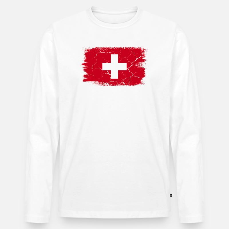 Interlaken - Männer Premium Bio Langarmshirt - Weiß