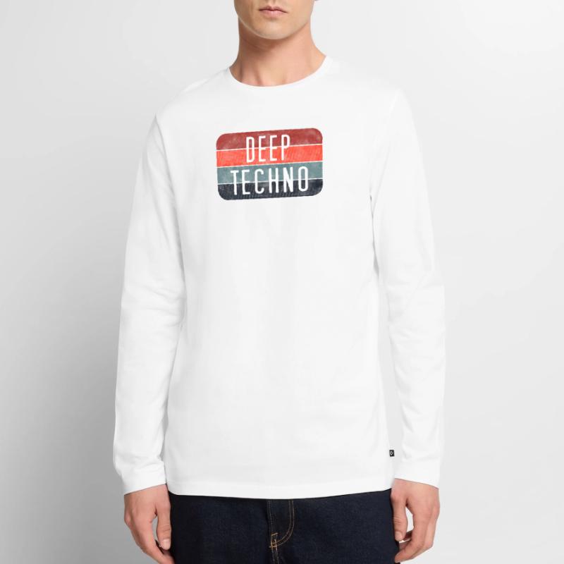 Deep Techno Gradient Stripes Men's Premium Organic Long Sleeve Shirt