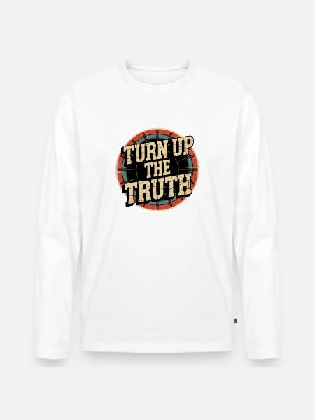 Retro Grunge – Montez la vérité - T-shirt manches longues Premium bio Homme - blanc