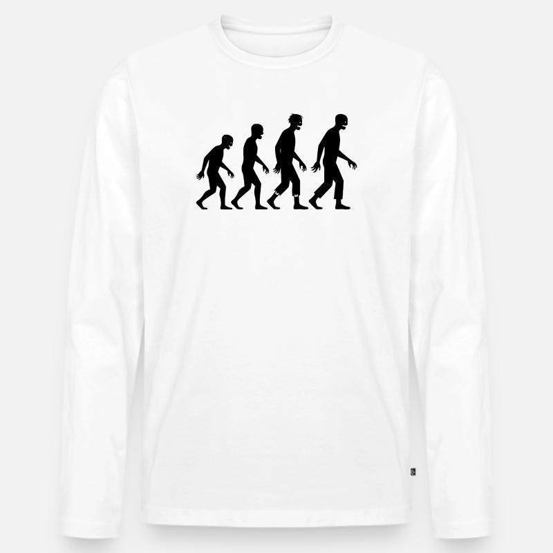 Zombie Evolution - Männer Premium Bio Langarmshirt - Weiß