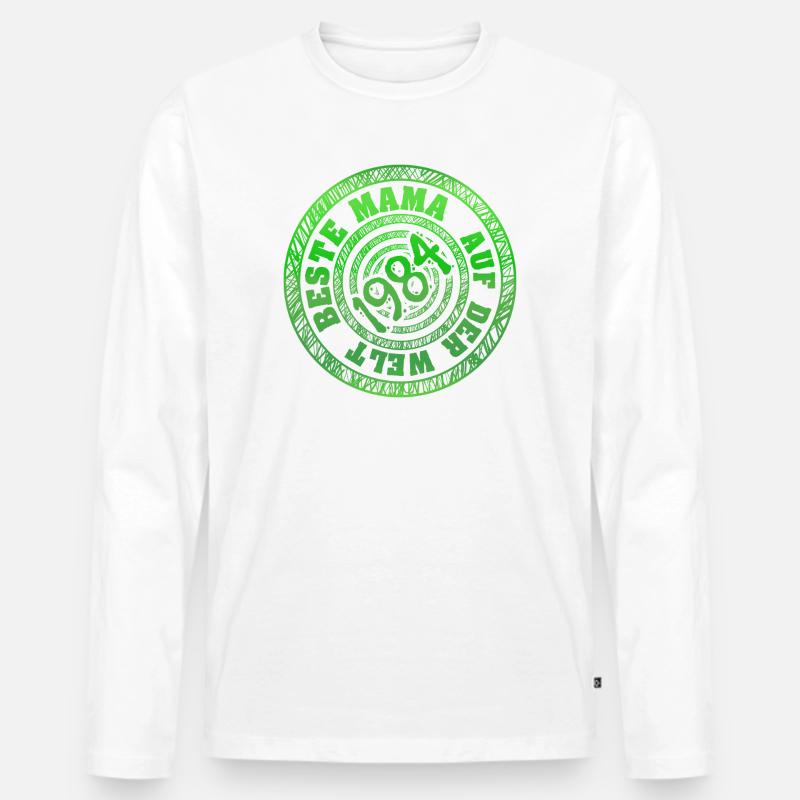 Mama 1984 - Männer Premium Bio Langarmshirt - Weiß